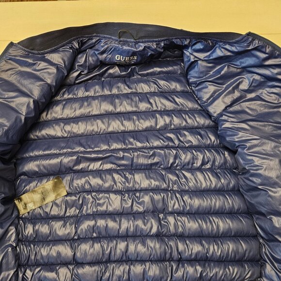 Guess Lightweight Navy Nylon Puffer Jacket -- Large - Picture 7 of 7